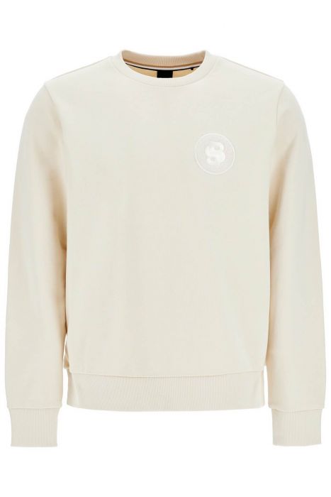 boss white loose fit long sleeve sweatshirt c-sharpi 08