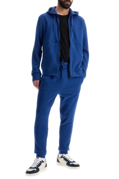 boss blue regular fit zip hoodie long sleeve