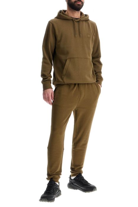 boss green zip-up hoodie with kangaroo pocket cotton