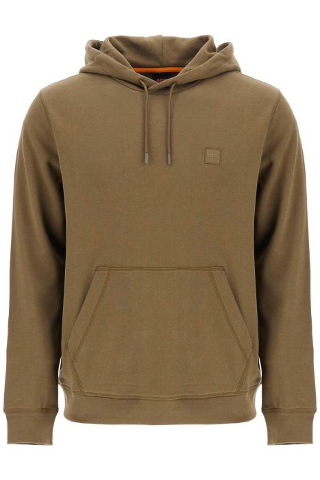 boss green zip-up hoodie with kangaroo pocket cotton