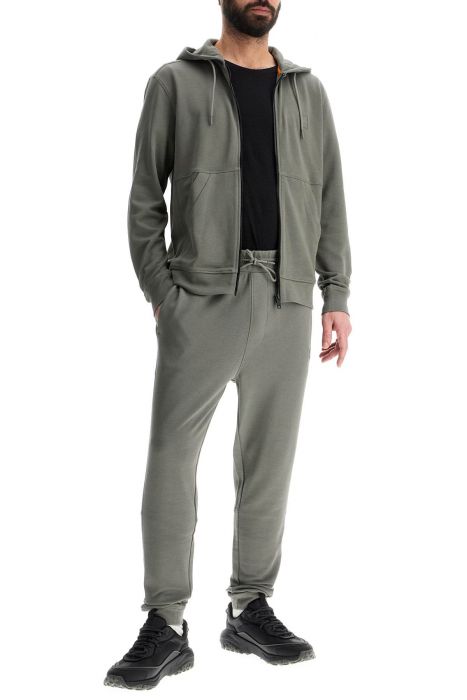 boss men's high-waisted regular fit cotton pants open grey