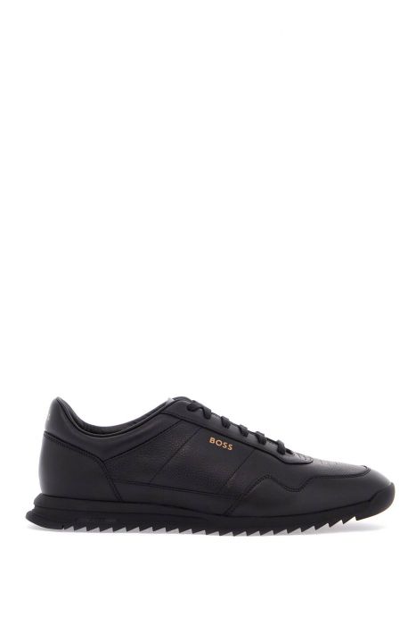 boss men's black leather minimalist sneakers zayn_lowp_lttb