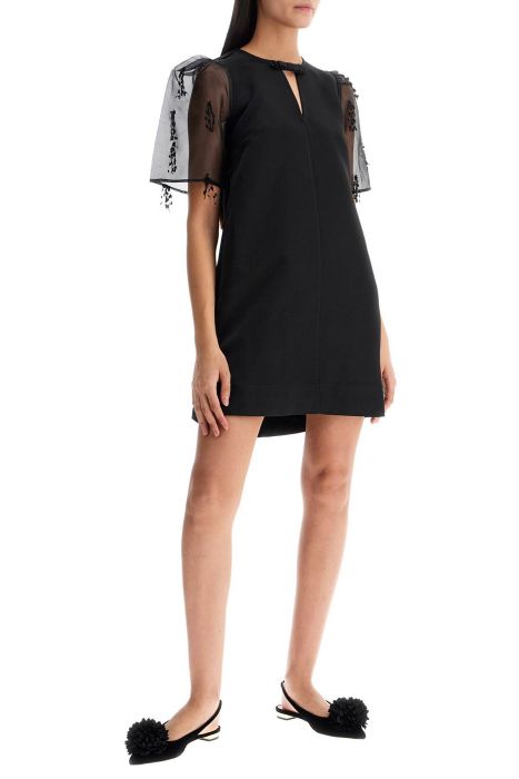 ganni "organza-sleeved midi
