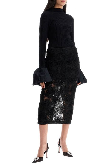 rotate black high neck viscose top