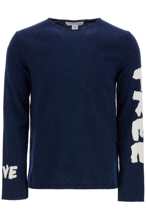 comme des garcons shirt pullover in lana jacquard