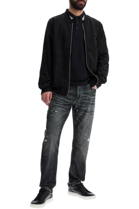 boss regular taper jeans mid rise charcoal cotton elastane