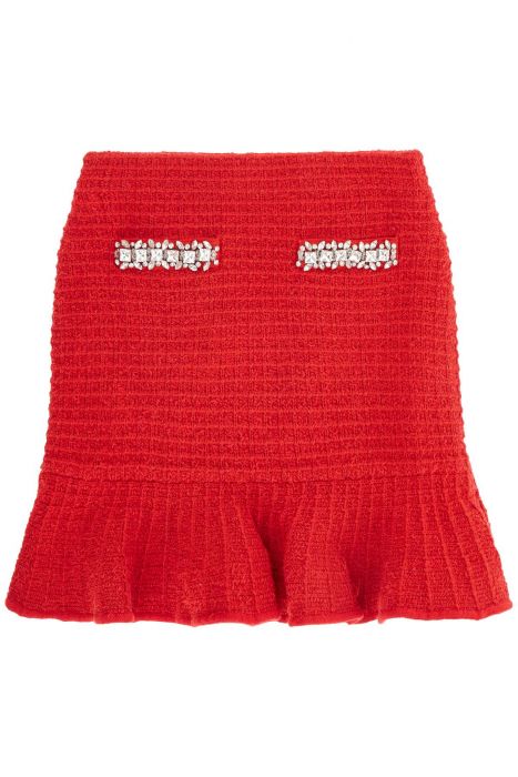 self portrait textured knit mini skirt