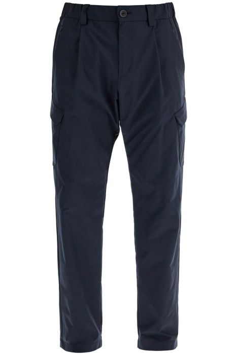 herno deep blue polyester pants with patch pockets