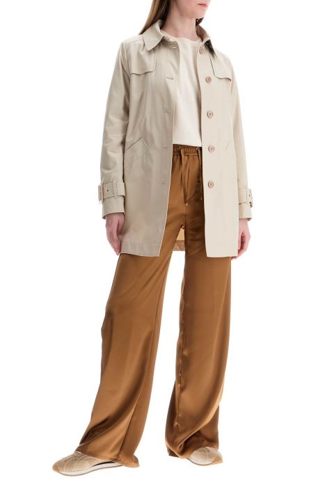 herno medium length waterproof beige cotton trench coat with buttons