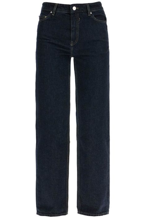 toteme high-waisted slim jeans in organic cotton blue