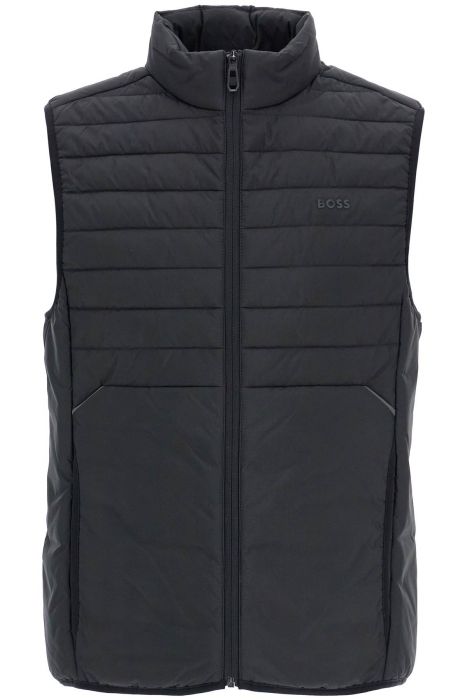 boss black high collar quilted gilet regular fit