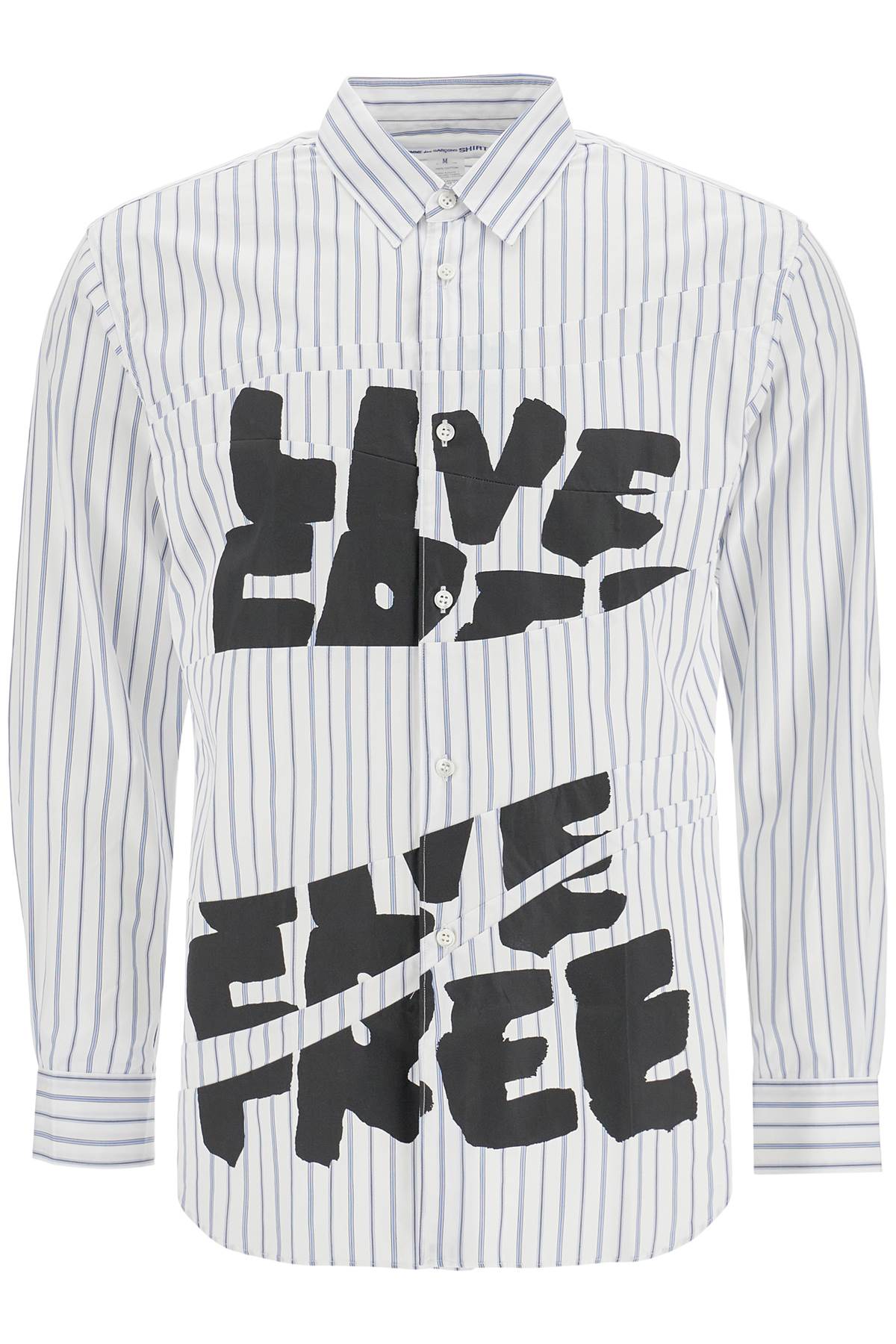 COMME DES GARCONS SHIRT ‘live free printed shirt’